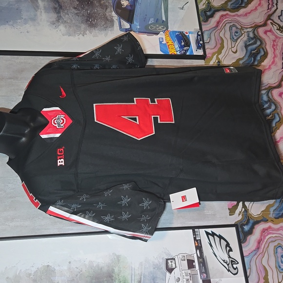 L Ohio State Buckeyes #4 Smith Black Alternate Jersey - Picture 3 of 8
